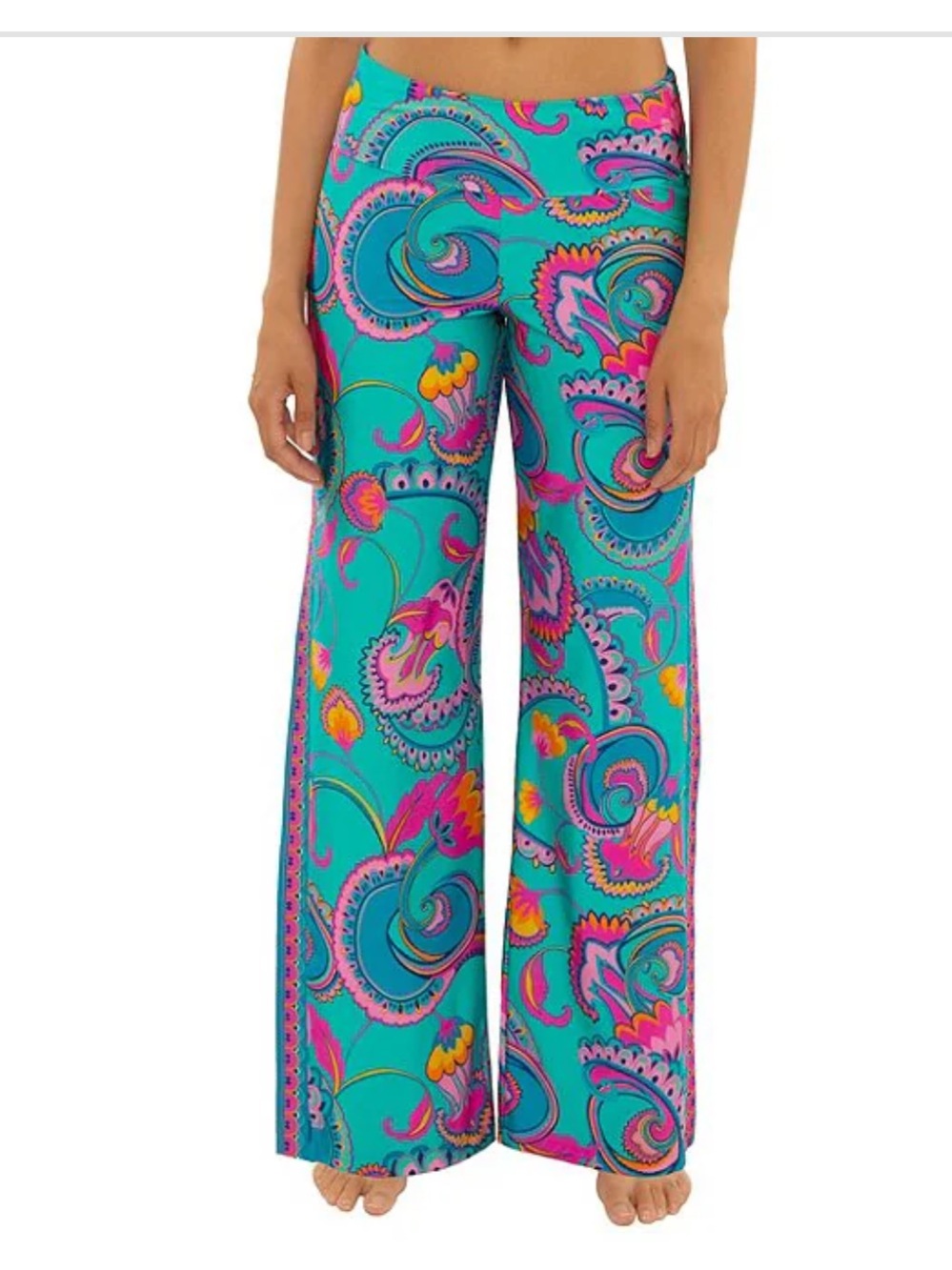 NWT Trina Turk Mykonos Wide Leg Pull-On Swim Cover-Up Pants Sz XS